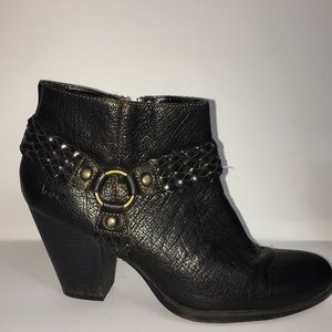 b.o.c. Black Leather Booties 7